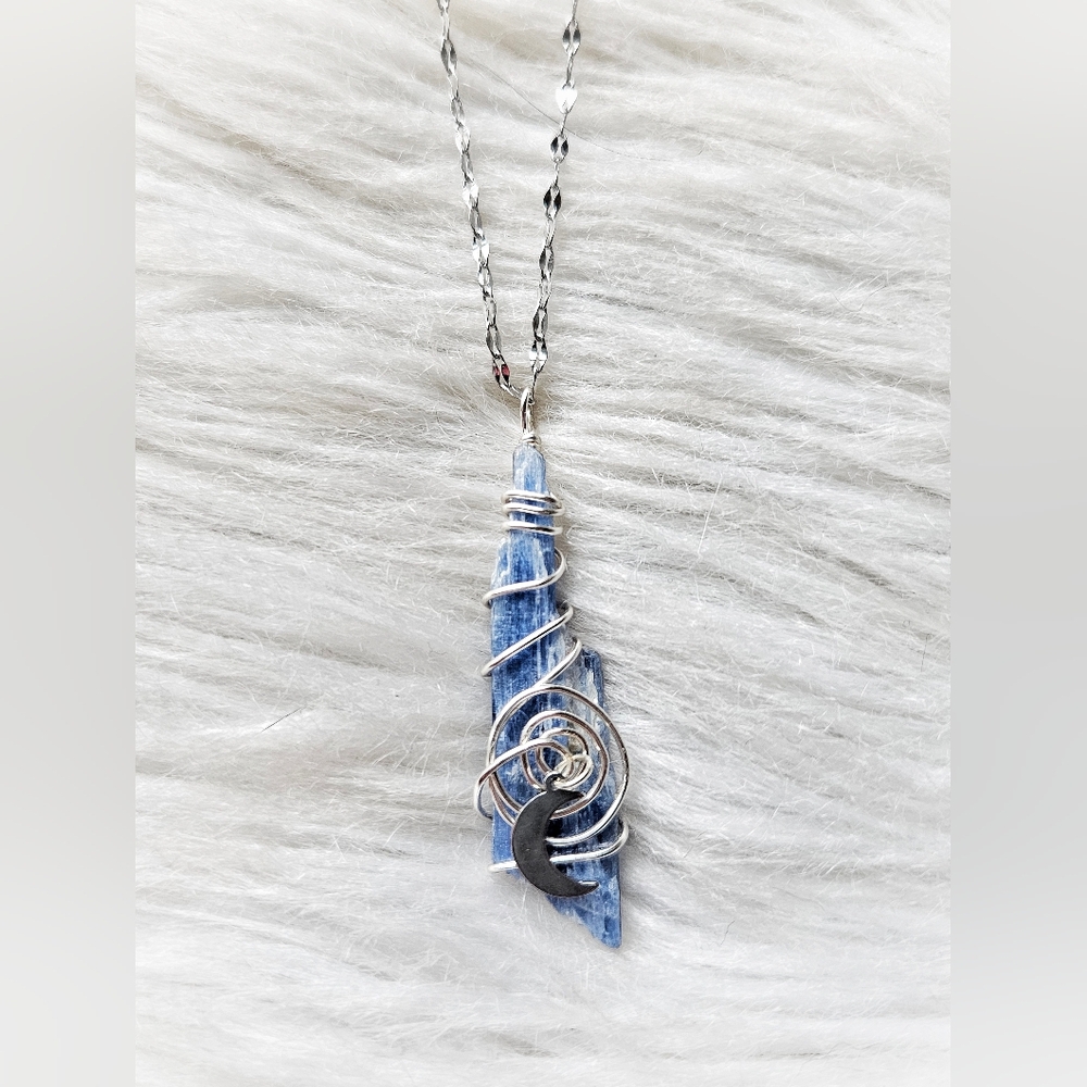 Handcrafted Kyanite Moon Necklace